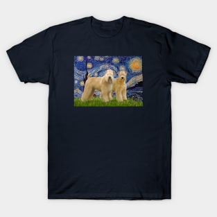 Starry Night Adapted to Include Two Soft Coated Wheaten Terriers T-Shirt